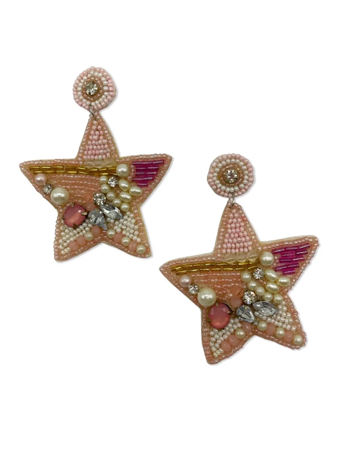 Colourful Beaded Star Earrings