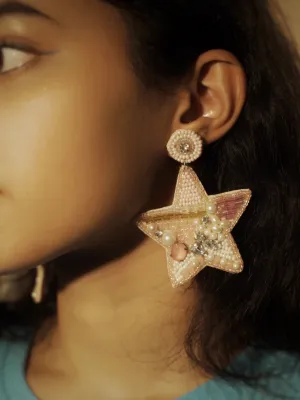 Colourful Beaded Star Earrings