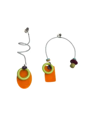 CONTRASTE- Asymmetrical Beaded Earrings - 2