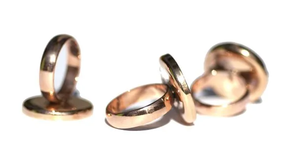 Copper Bezel Cup Ring with Plain Round Shank, 20mm round cup