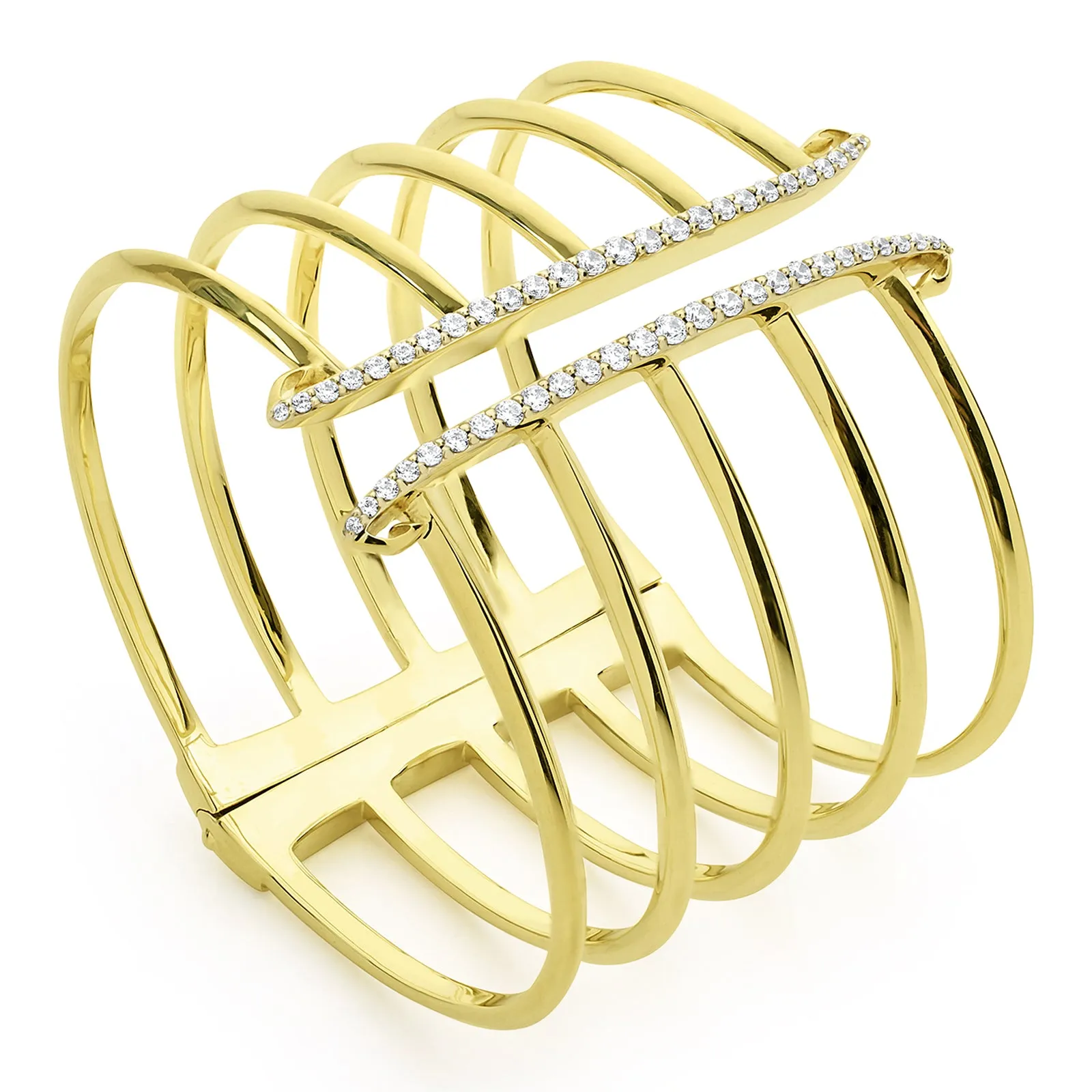 Corset Pavé Cuff 5 Bar - 18K Gold Vermeil   CZ Blanc