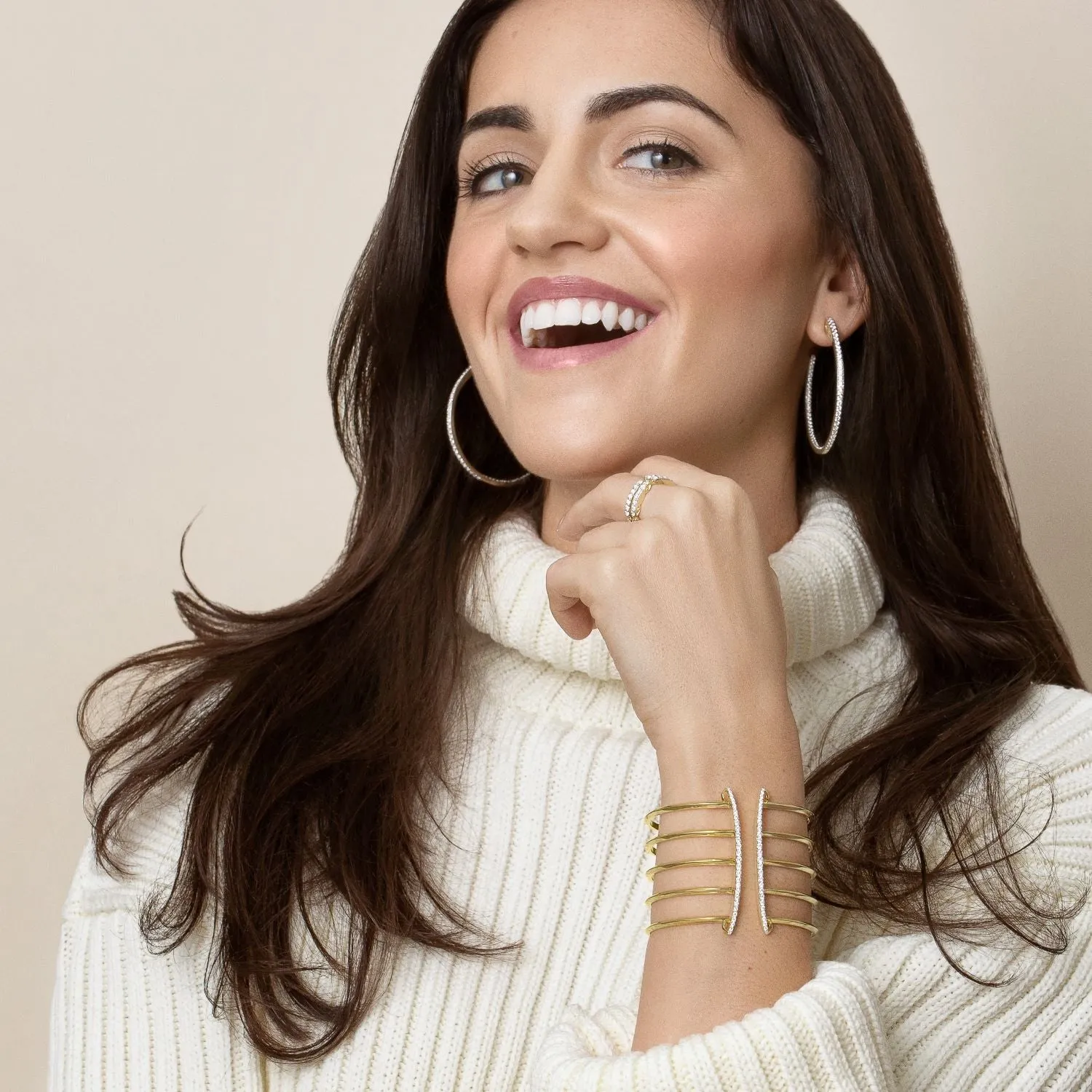 Corset Pavé Cuff 5 Bar - 18K Gold Vermeil   CZ Blanc