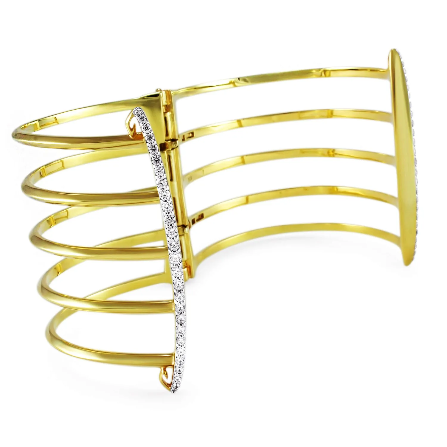 Corset Pavé Cuff 5 Bar - 18K Gold Vermeil   CZ Blanc