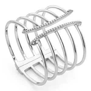 Corset Pavé Cuff 5 Bar - Sterling Silver   CZ Blanc