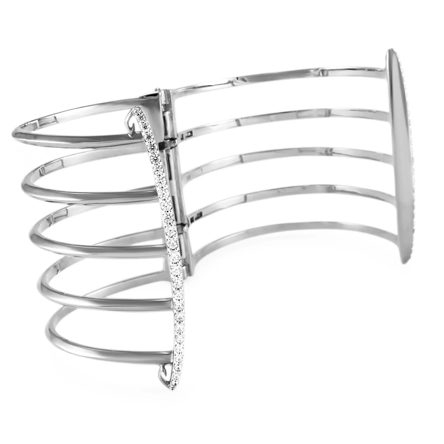 Corset Pavé Cuff 5 Bar - Sterling Silver   CZ Blanc