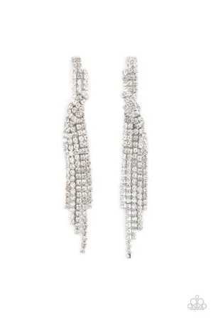 Cosmic Candescence White Paparazzi Earrings