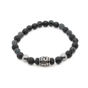 Courage Lava Rock Men's Bracelet