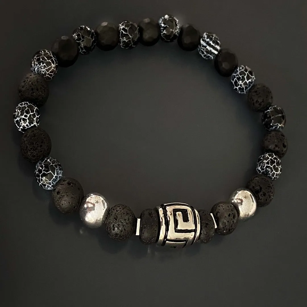 Courage Lava Rock Men's Bracelet