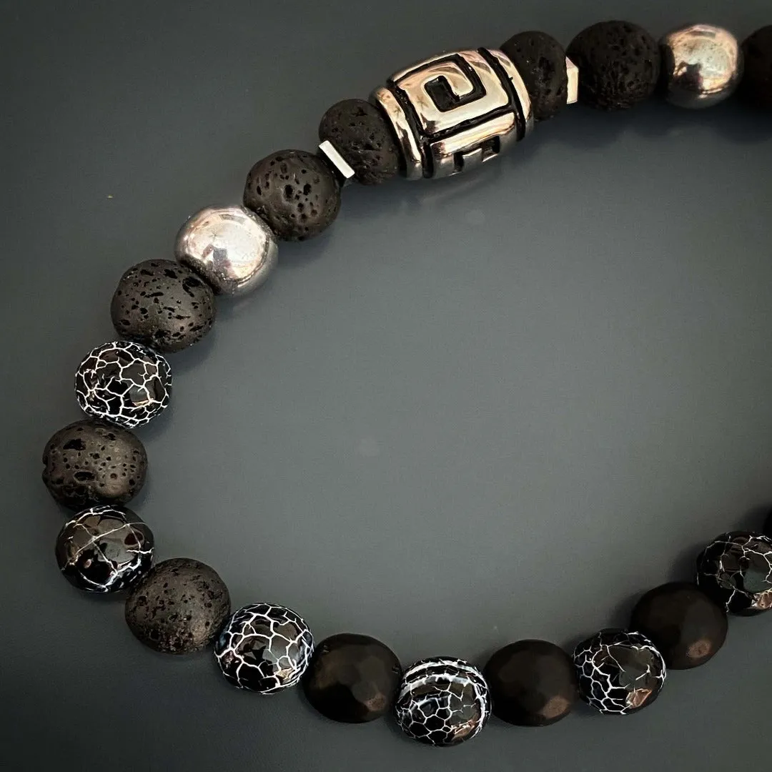 Courage Lava Rock Men's Bracelet