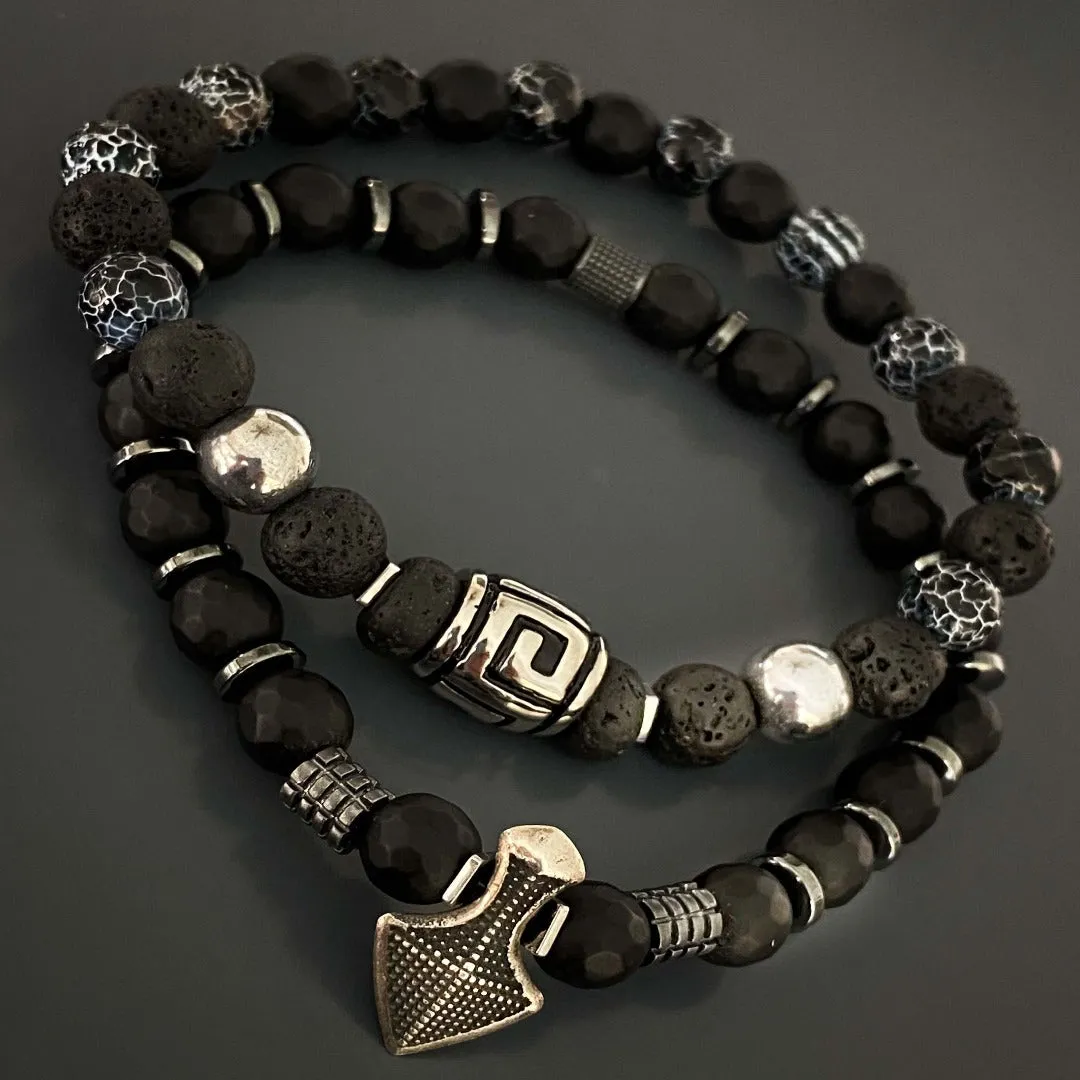 Courage Lava Rock Men's Bracelet