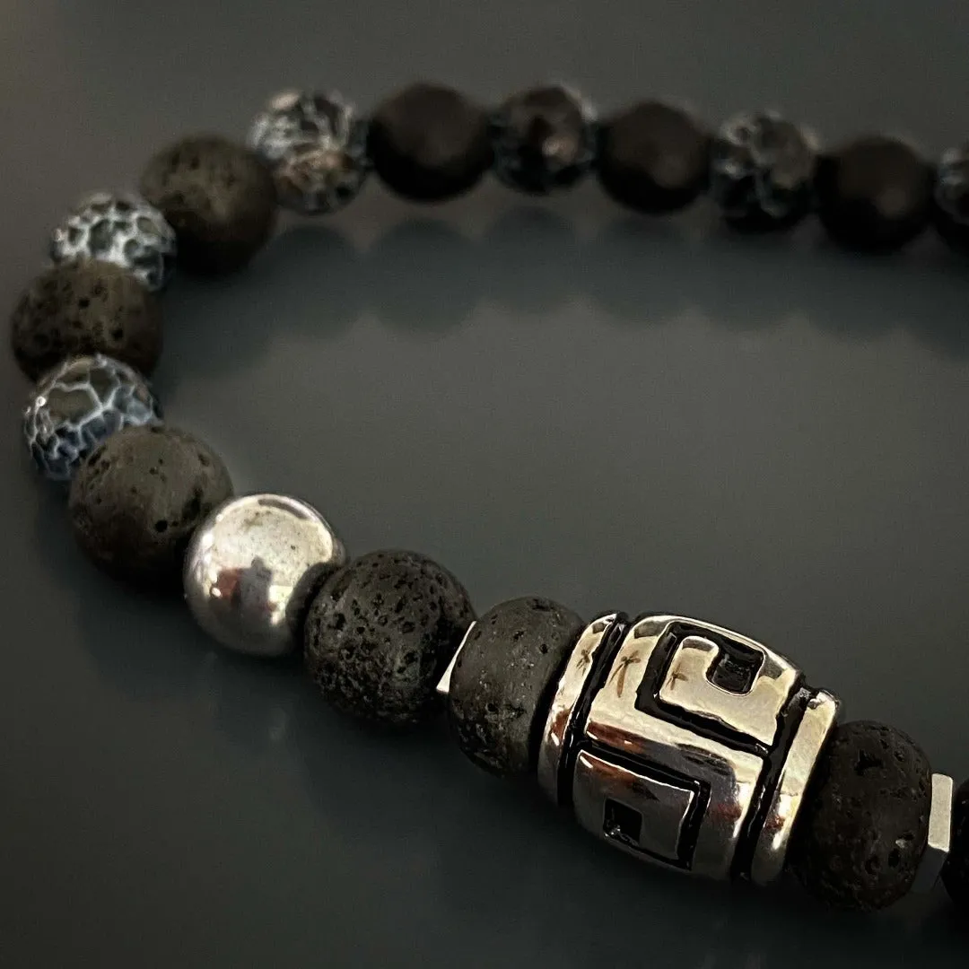 Courage Lava Rock Men's Bracelet