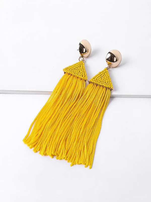 Creative Handmade Long Tassel Earrings