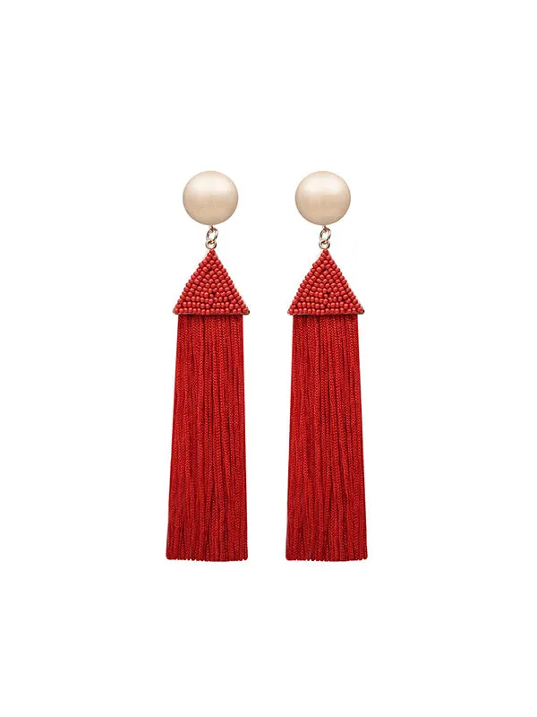 Creative Handmade Long Tassel Earrings