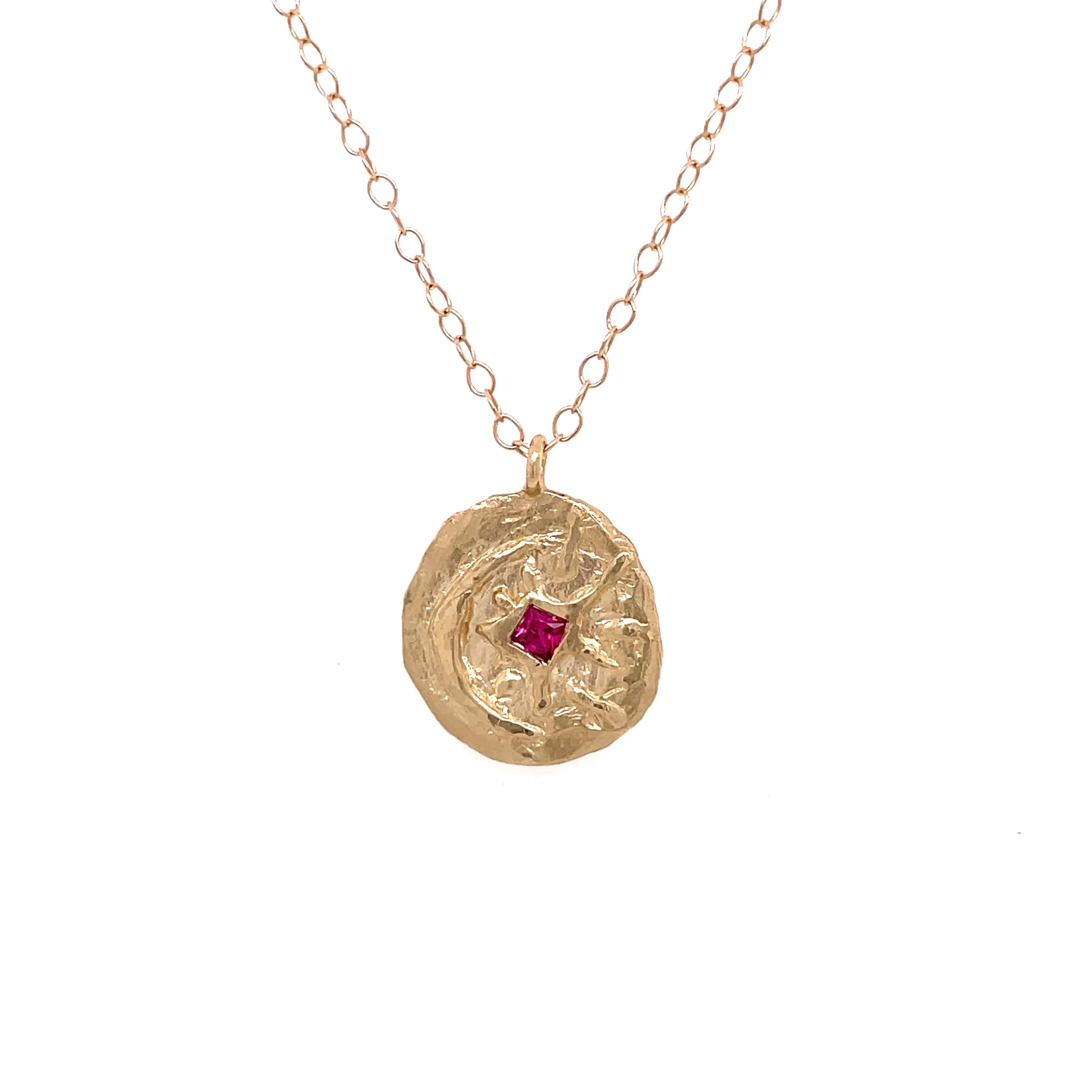 Crescent Moon and Star with Ruby Necklace