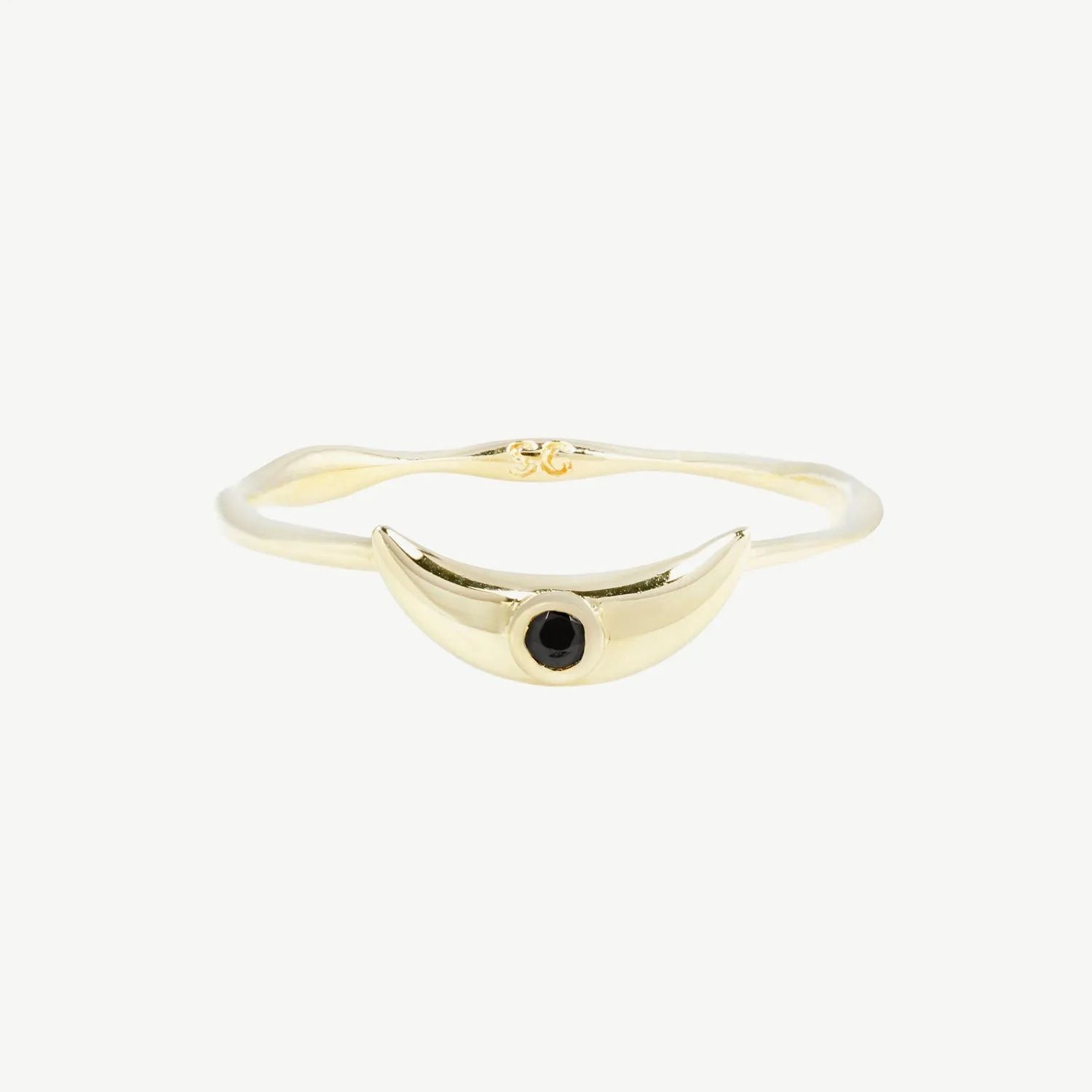 Crescent Ring in Black Spinel