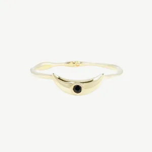 Crescent Ring in Black Spinel