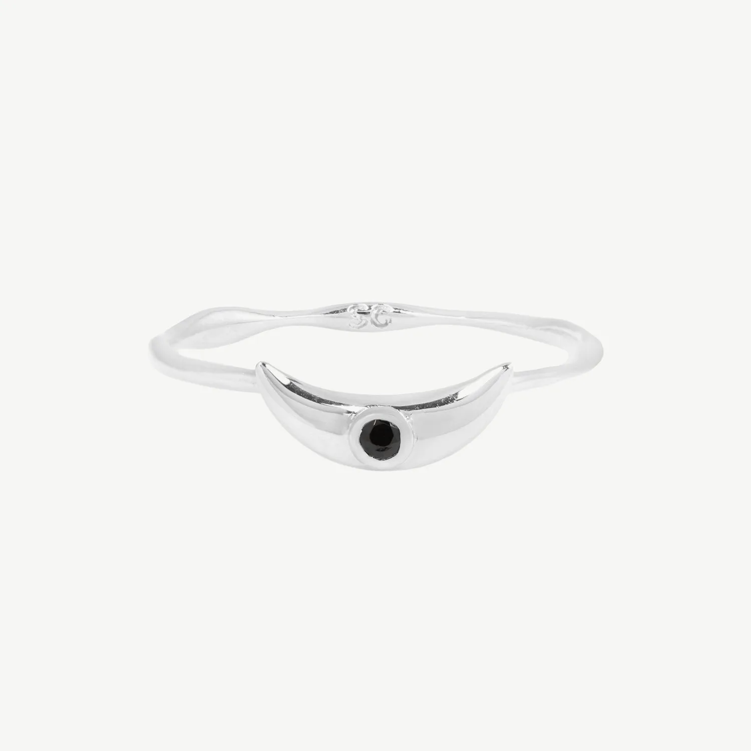 Crescent Ring in Black Spinel