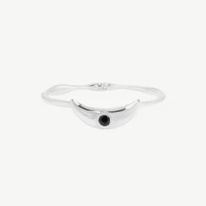 Crescent Ring in Black Spinel