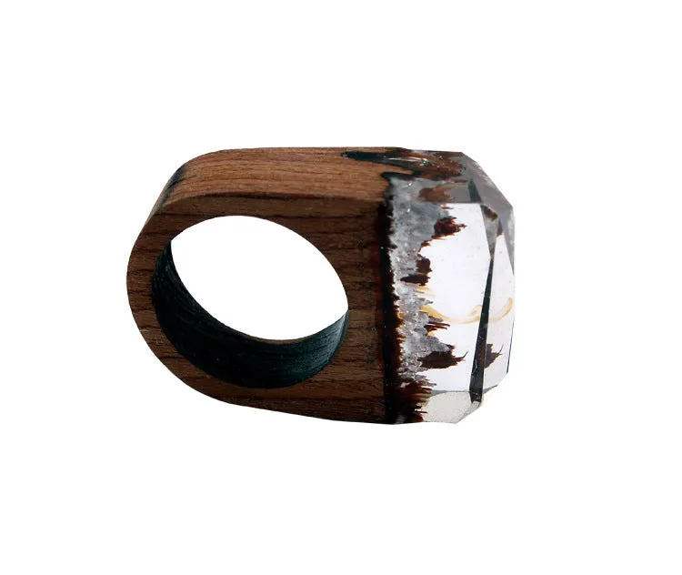 Crystal Castles Resin and Wood Ring