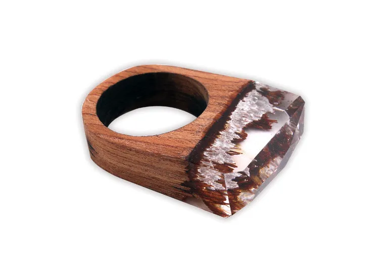 Crystal Castles Resin and Wood Ring