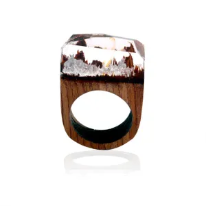 Crystal Castles Resin and Wood Ring
