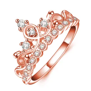 Cubic Zirconia & 18K Gold-Plated Crown Ring