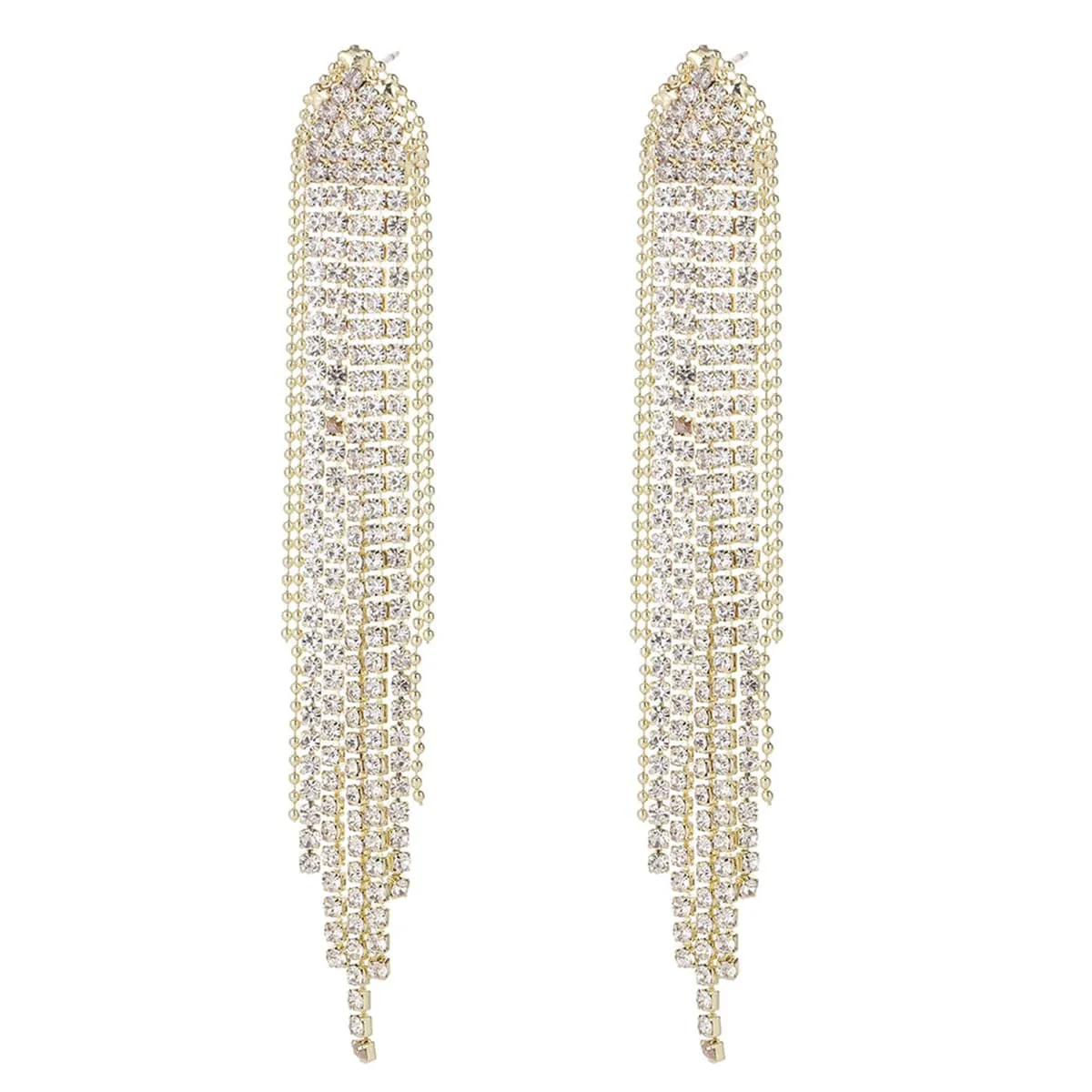 Cubic Zirconia & 18K Gold-Plated Tassel Drop Earrings