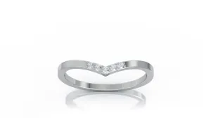 Curved 0.06Ct Diamond Stackable Ring in 14K Gold