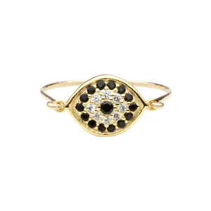 CZ Black Evil Eye Ring