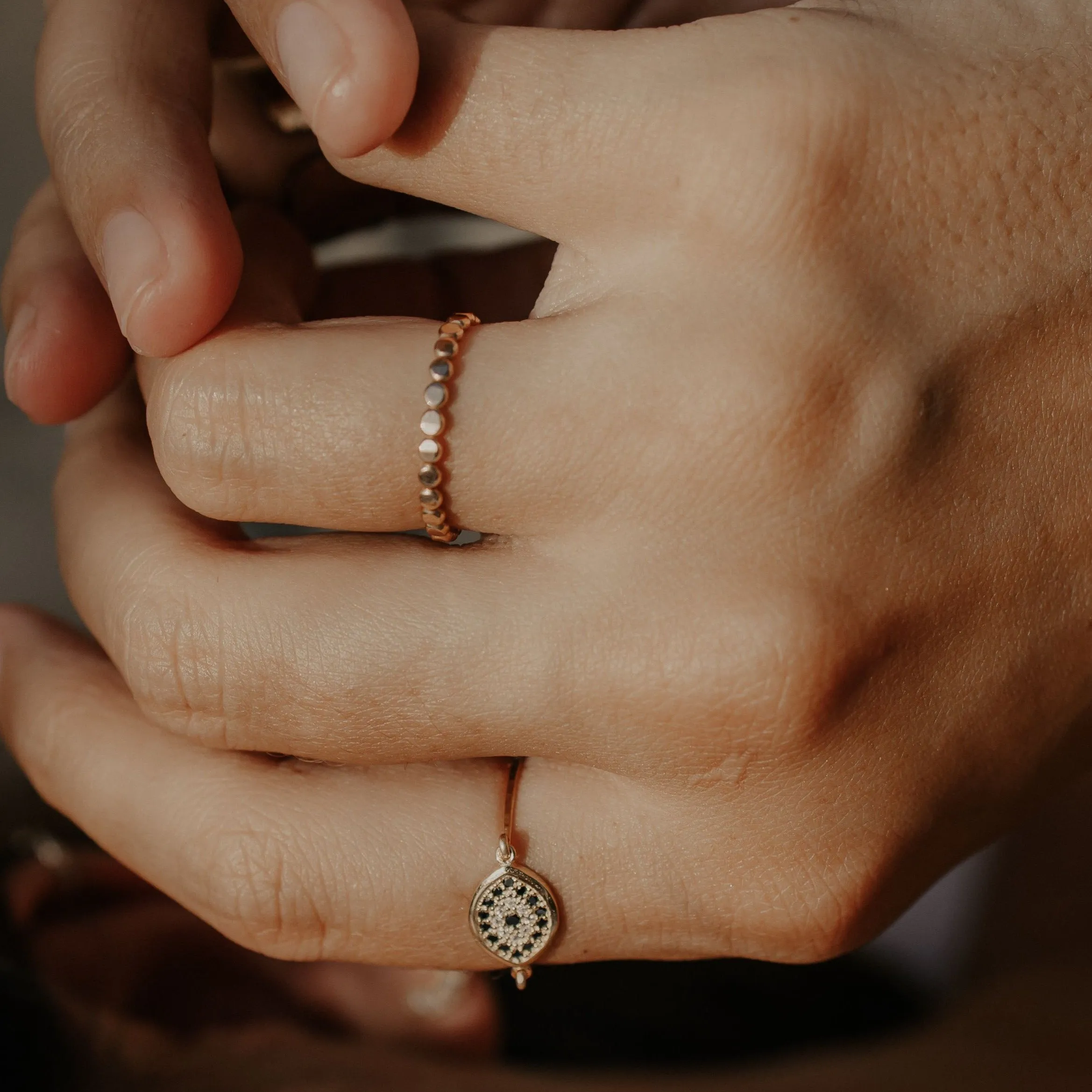 CZ Black Evil Eye Ring