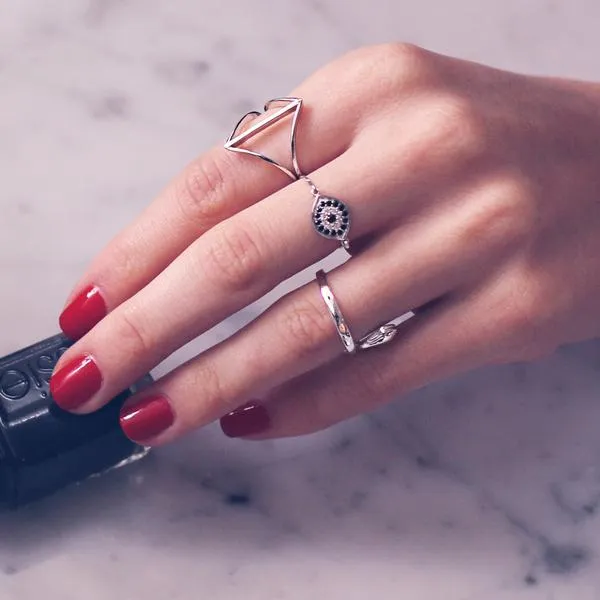 CZ Black Evil Eye Ring