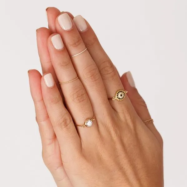 CZ Black Evil Eye Ring