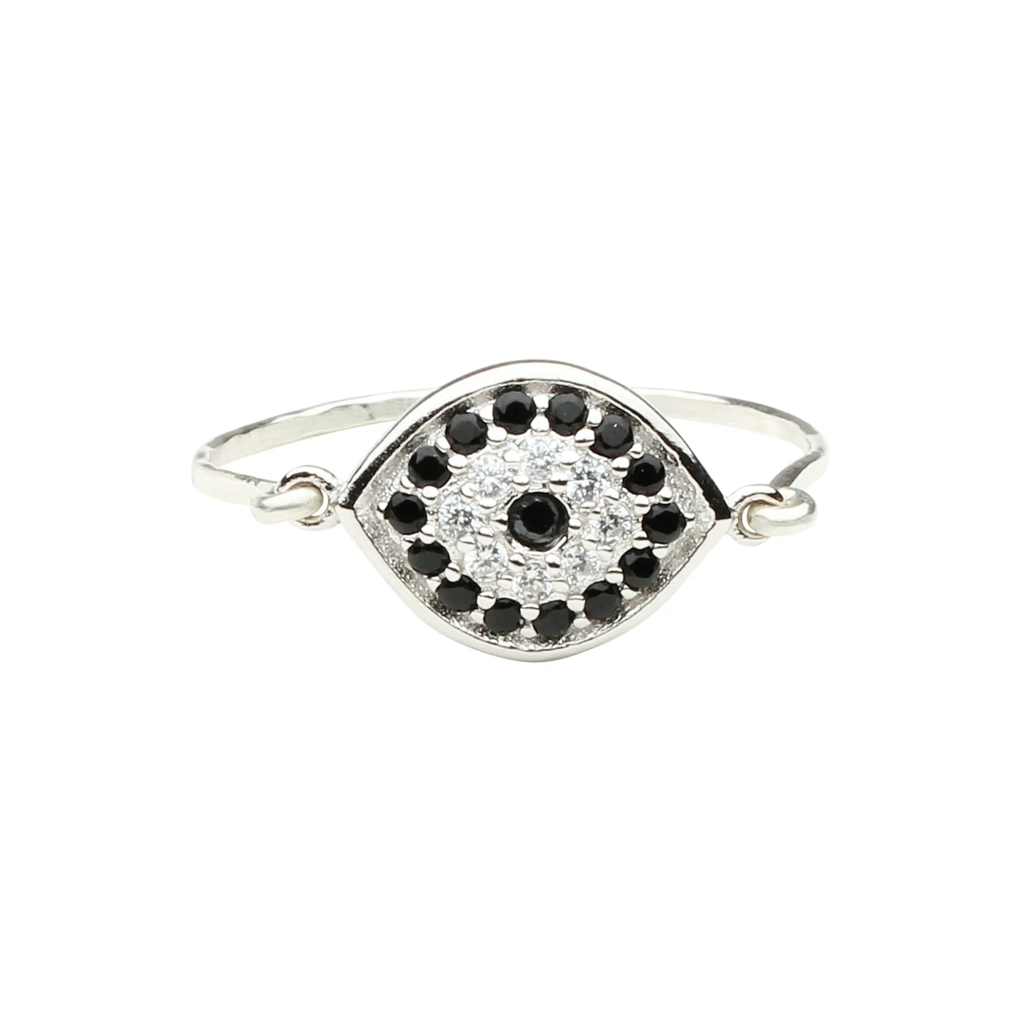 CZ Black Evil Eye Ring
