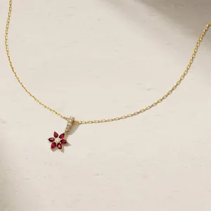 Daffodil Garden Ruby and Diamond Pendant