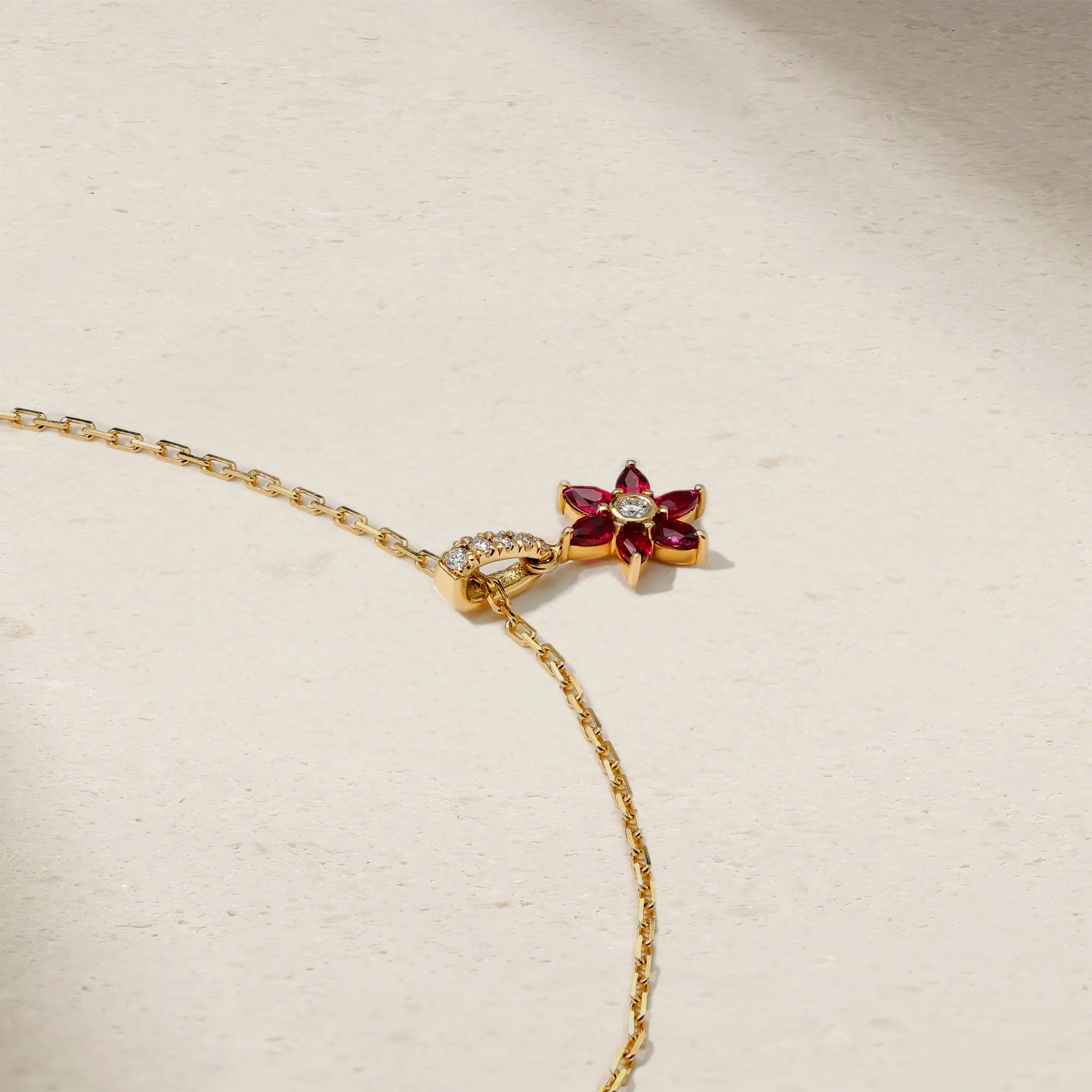 Daffodil Garden Ruby and Diamond Pendant