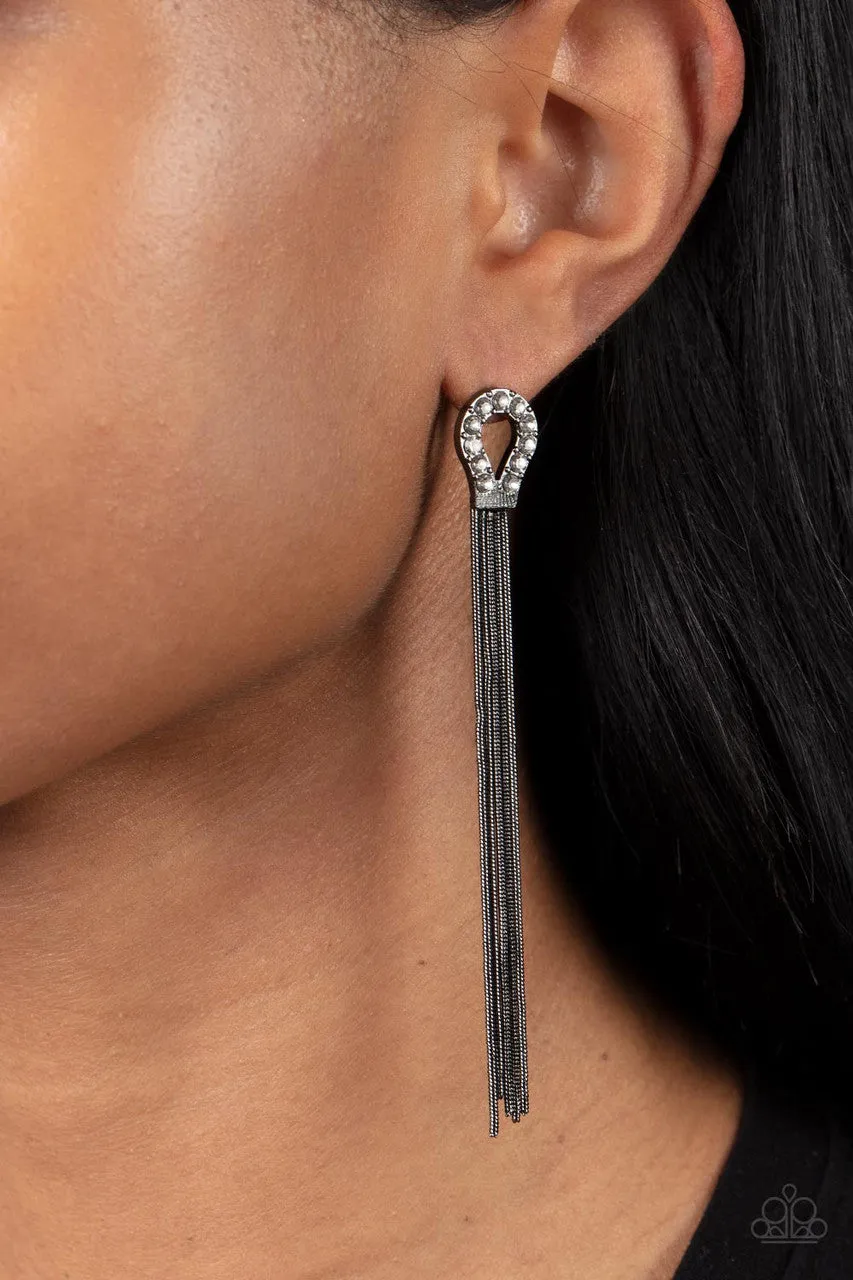 Dallas Debutante Black Paparazzi Earrings