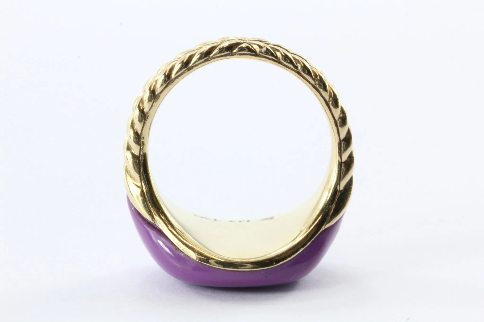 David Yurman 18K Gold Bubblegum Purple Pinky Ring Limited Edition