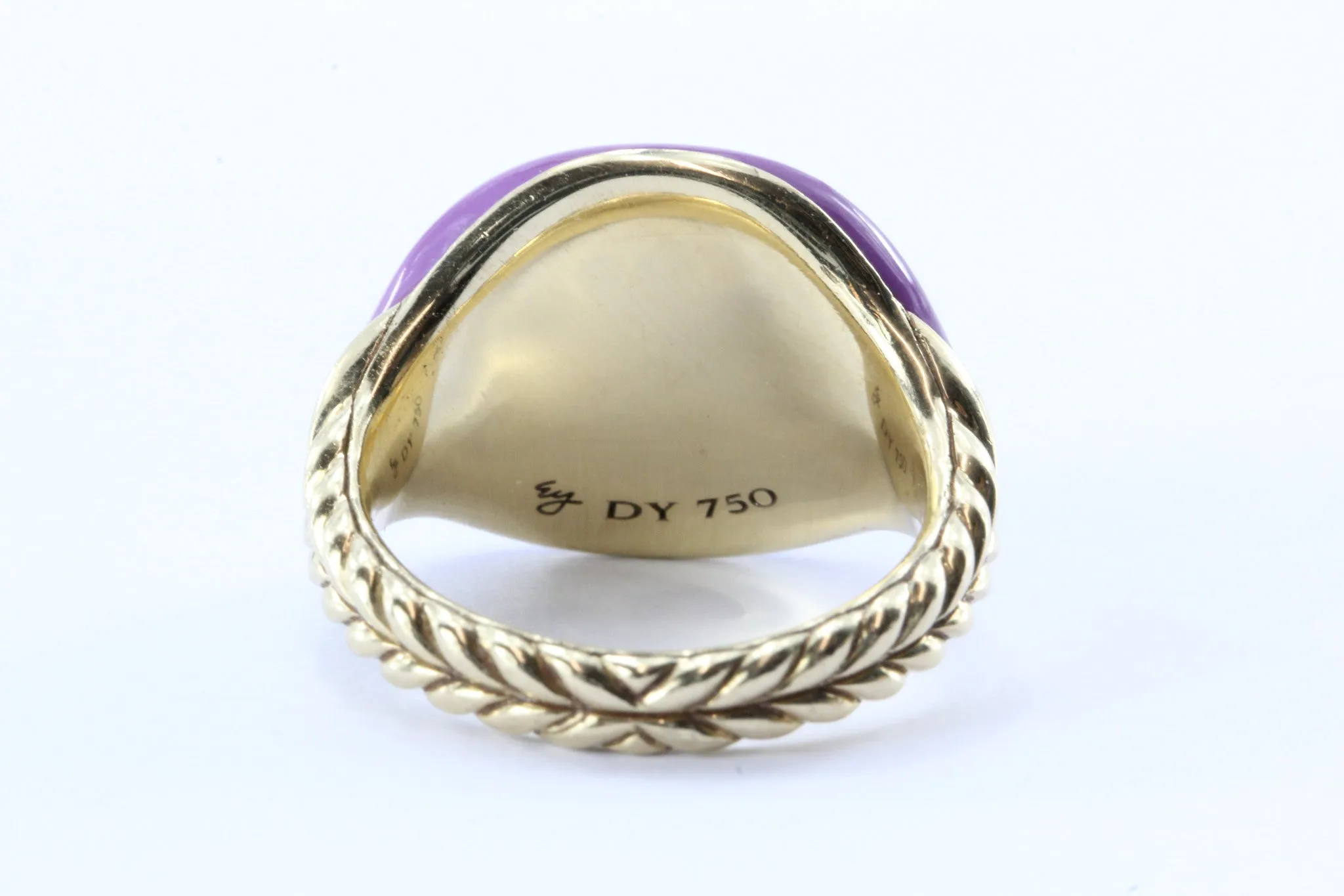 David Yurman 18K Gold Bubblegum Purple Pinky Ring Limited Edition
