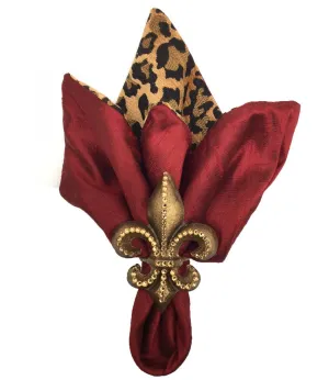 Decorative Napkin Ring Jeweled Fleur de Lis