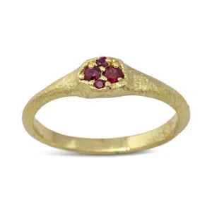 Dew Pond Ruby Signet Ring in 18k gold