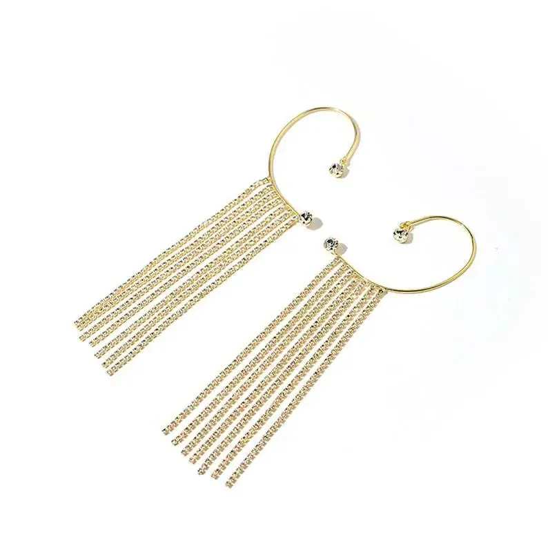 Diamond-Adorned Tassel Earrings for Women
