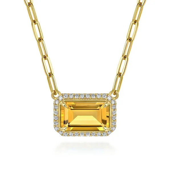 Diamond and Emerald Cut Gemstone Necklace With Flower Pattern Gallery