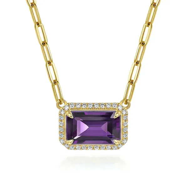 Diamond and Emerald Cut Gemstone Necklace With Flower Pattern Gallery