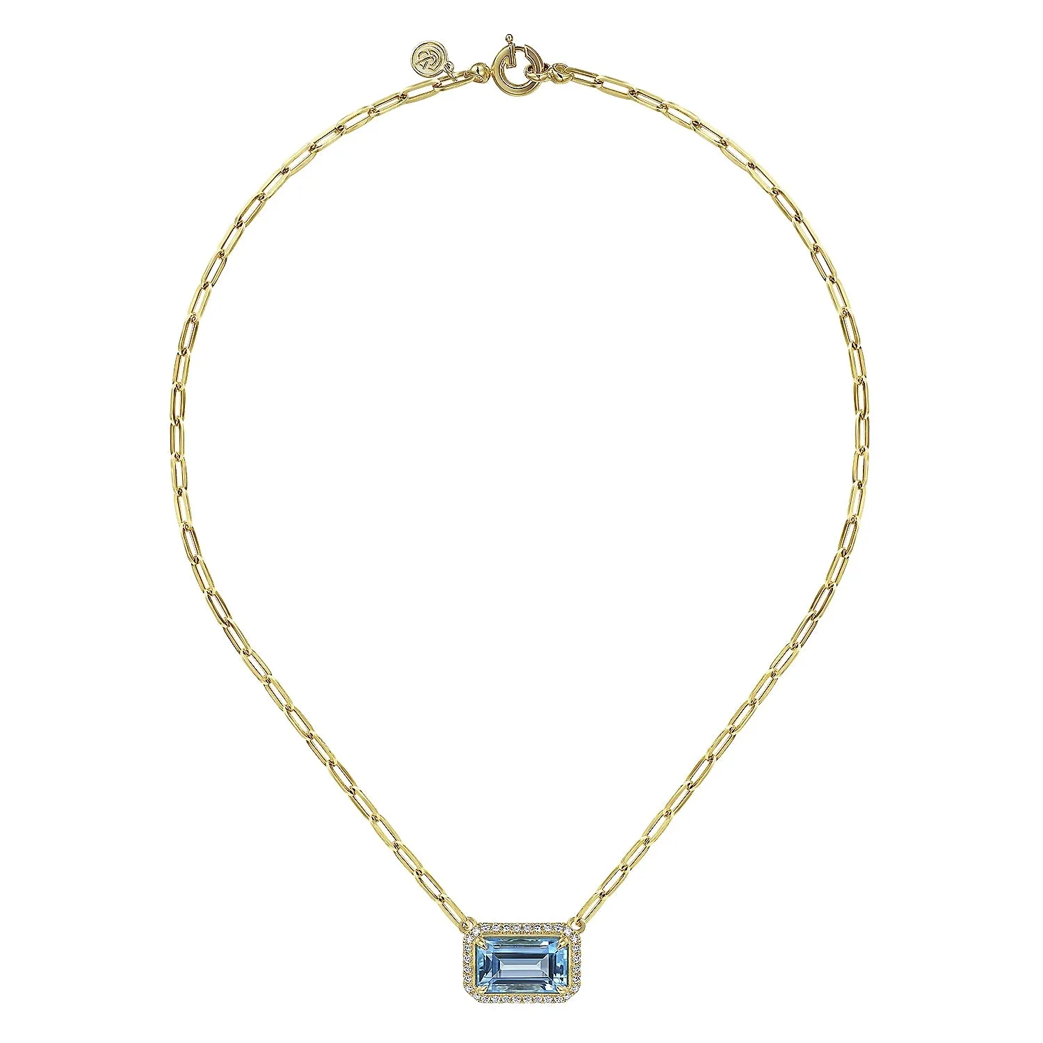 Diamond and Emerald Cut Gemstone Necklace With Flower Pattern Gallery