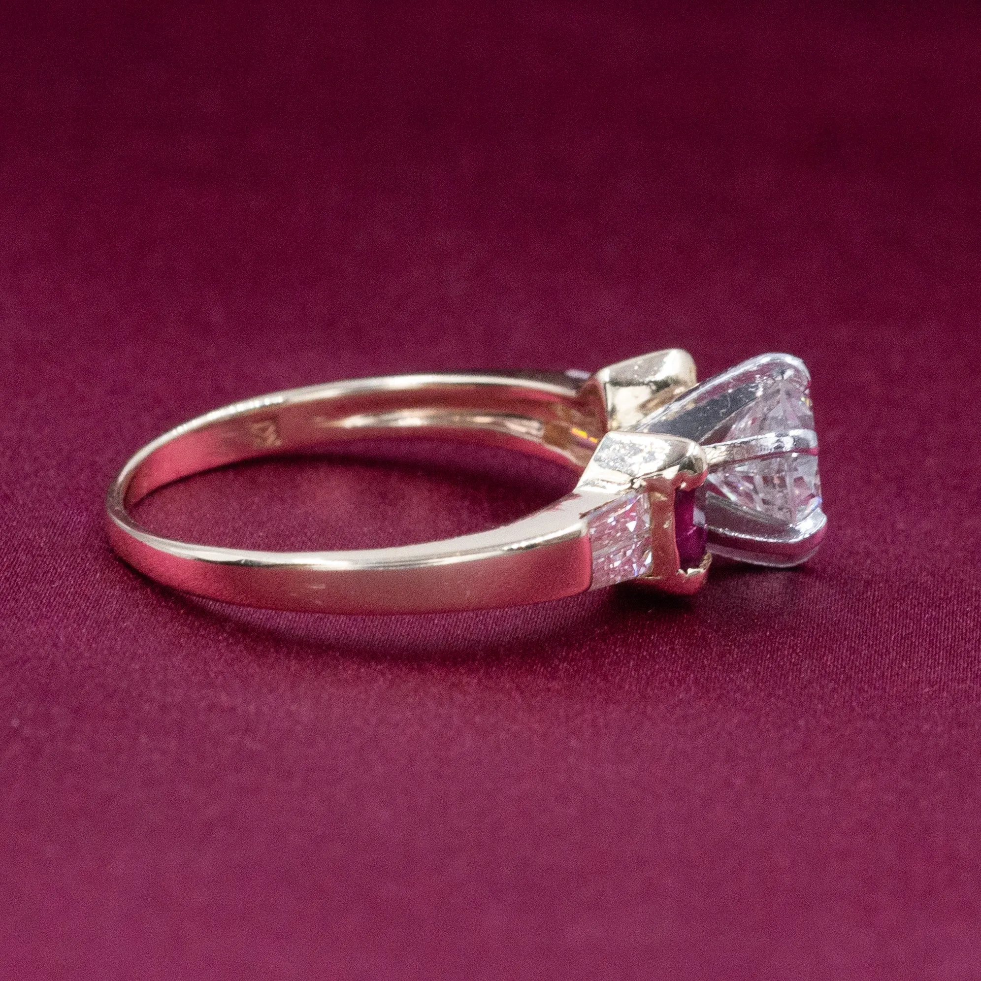 Diamond and Fine Ruby Engagement Ring c1980