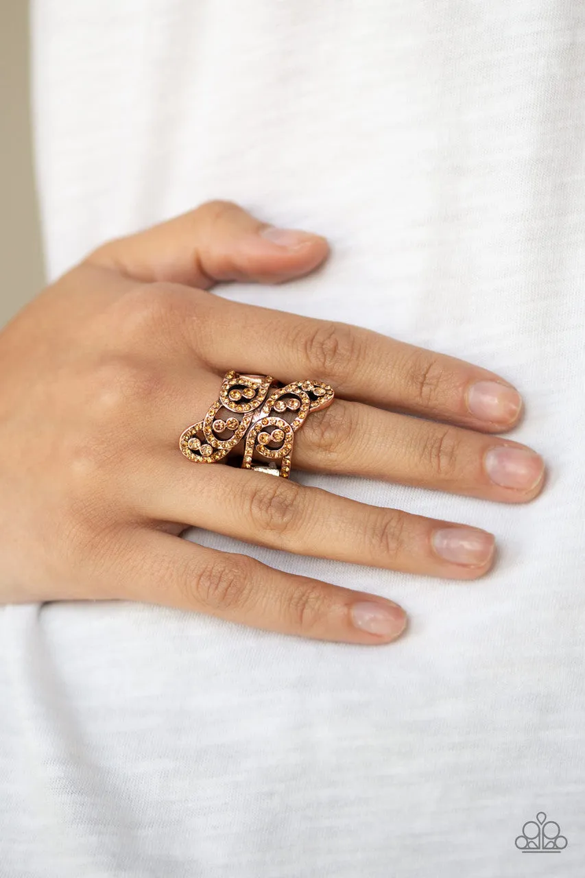 Diamond Dizzy Copper Paparazzi Ring