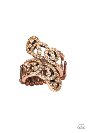 Diamond Dizzy Copper Paparazzi Ring