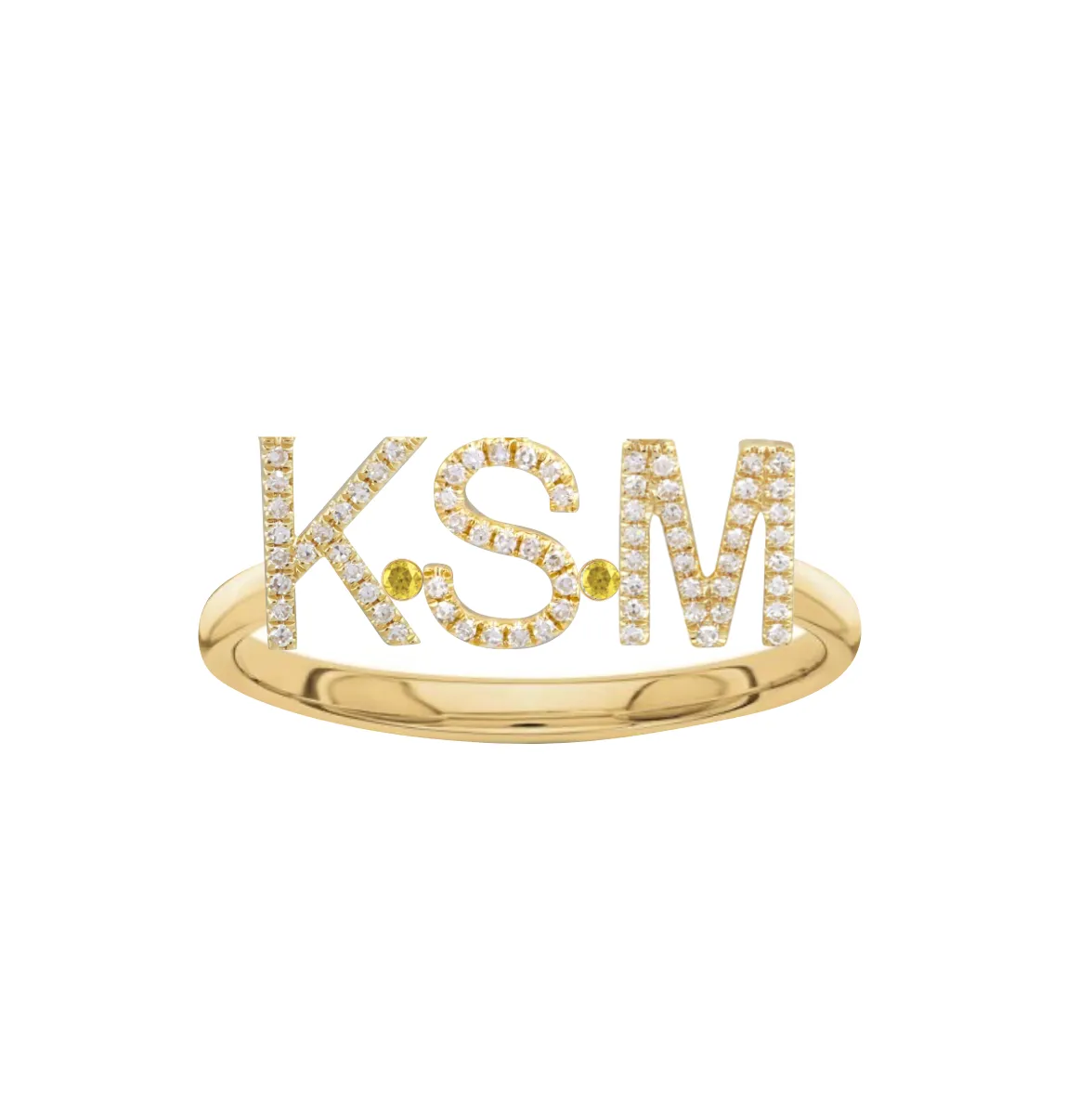 Diamond Initials Ring
