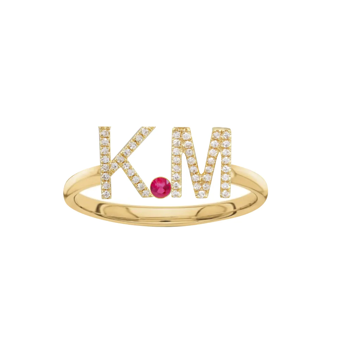 Diamond Initials Ring