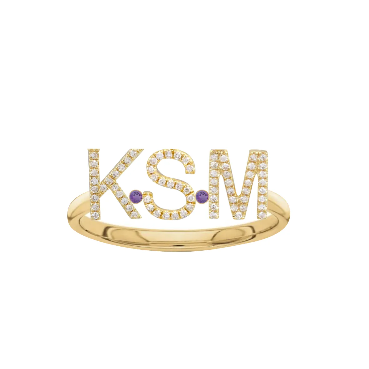 Diamond Initials Ring